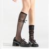 Fishnet Knee Highs Socks Meshes Socks Sweet Bowknot Tie Fishnets Tights Cosplays Costumes Sweet Tube Socks Stockings