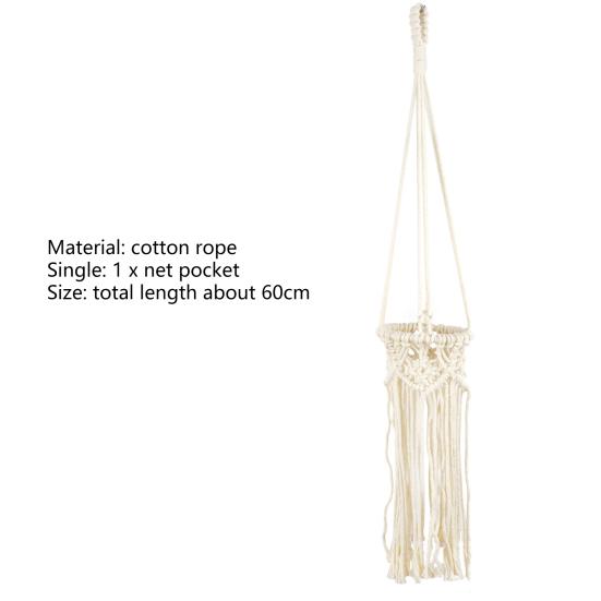 Wisząca doniczka ręcznie tkana łatwa w instalacji lina bawełniana Macrame Design wiszący kosz na rośliny Home Decor