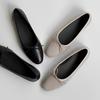 Bow flats 2025 summer new round head single shoes women's sheepskin shallow mouth leather women's shoes Korean version of ballet