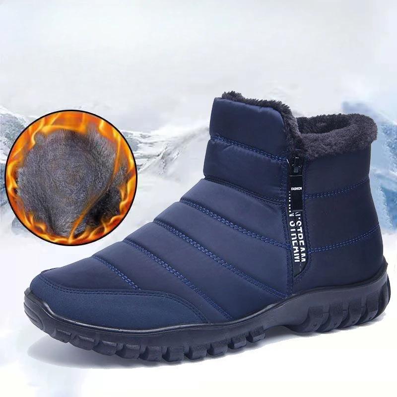 Modă Iarnă Ghete de Zăpadă pentru Bărbați cu Fermoar Dublu Impermeabile Cizme de Ploaie de Pluș Pescuit Iarnă Cizme Calde Ghete pentru Bărbați