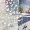 5D Embossed Blue & Pink Butterfly Nail Art Stickers - 3D Japanese Decoration