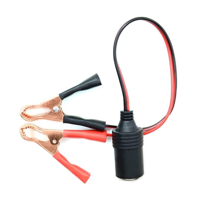 Car Battery Clamp To  Lighter Plug  Charge Extension Cable  Lighter Battery Adapter Socket