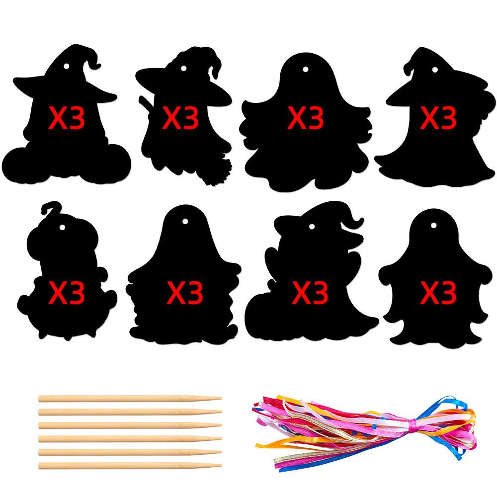 Ghost Colorful Themed Diy Scratch Card Halloween Party Props Decorations