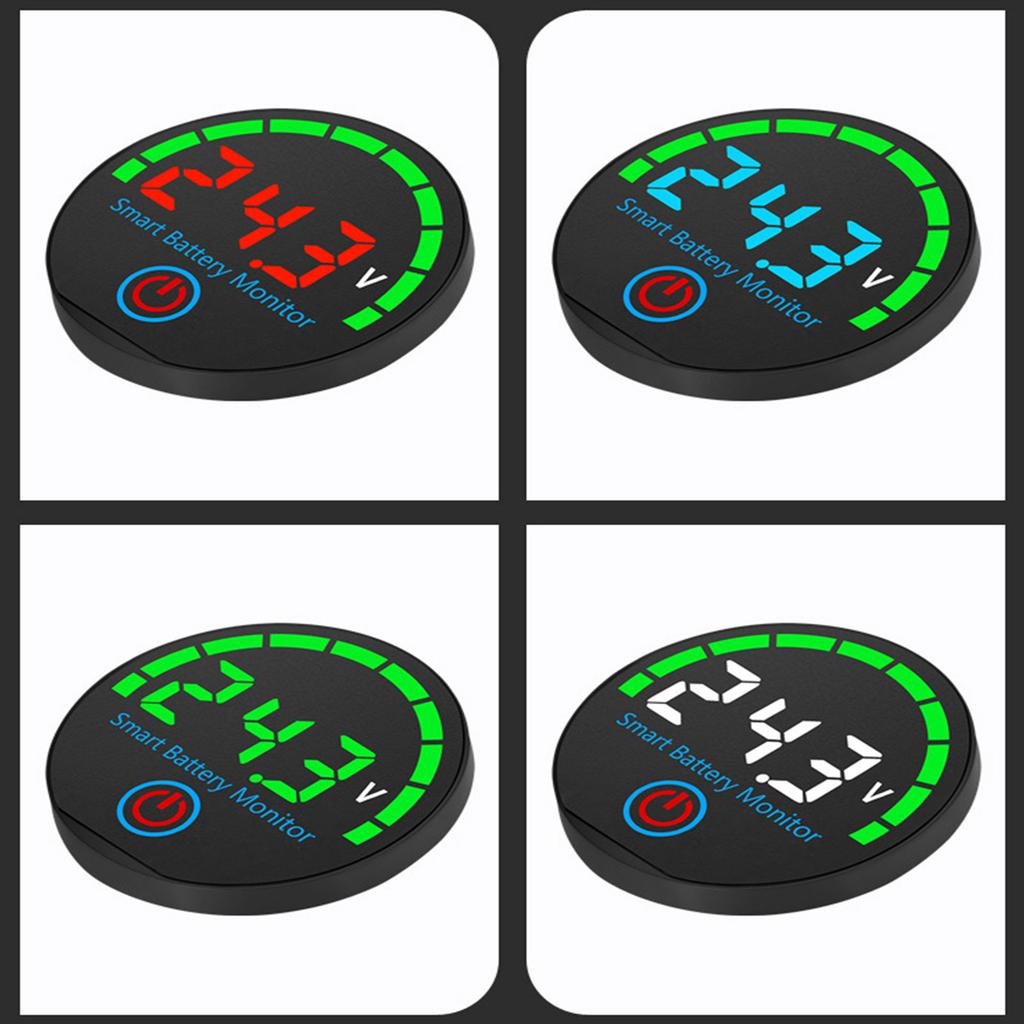 Battery Voltage Indicator Meter 12V/24V Power Level Monitoring Tool Easy Installation ABS Construction For Solar Systems