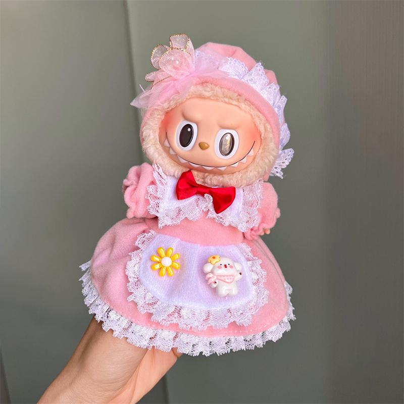 Mini Doll'S Clothes Outfit Accessories For Plush Vinyl Labubu Doll Cotton Doll Replacement Suit Only Clothing For Kids Gift