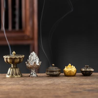 Budhistické náčinie Kadidelnica Lotosová kadidelnica Archaická zliatina medi Santalové drevo Domáce zariadenie Dekorácia do domácnosti a kancelárie