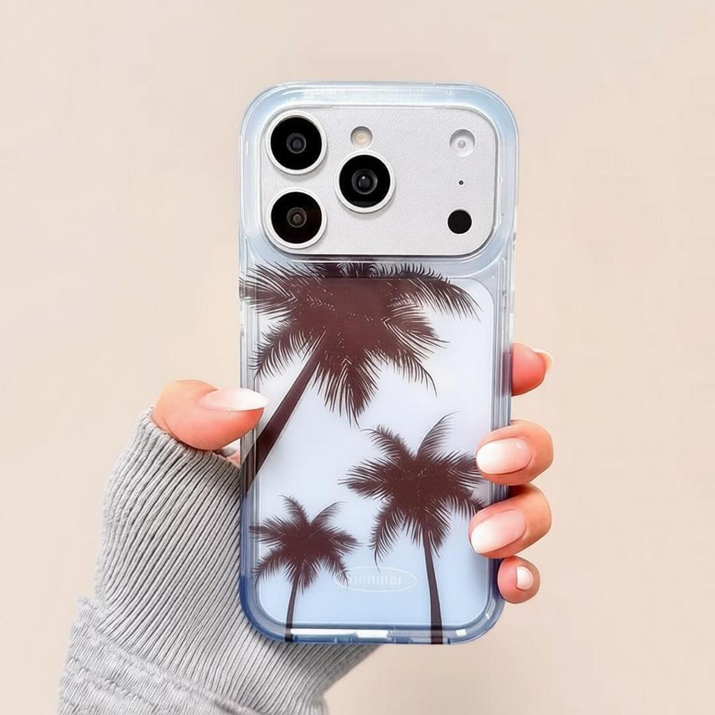 Fashion Palm Tree Phone Case For iPhone 17 Pro Max 16 Pro 15 Plus 14 13 Mini 12 11 16E 17 Air Transparent Case