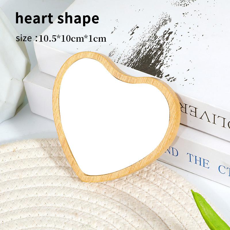 Dřevěné Ruční Zrcátko Vintage Přenosné Více Tvarů Kosmetické Zrcátko Kompaktní Make-up Toaletní Zrcátko Ruční Zrcátko Dámské Cestovní Zrcátka