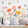 Cartoon Aesthetic Rustic Floral Butterfly Wall Stickers, Cute Girly Self-Adhesive Decor for Room Decoration