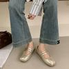Internet celebrity explosion retro silver French flat bottom light mouth single shoes women's summer 2025 new with skirt Mary Jane shoes
