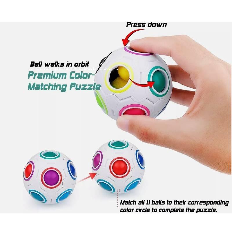 Colorful 12 Hole Magic Ball Stress Relief Toy Creative Rainbow Puzzle For Anxiety