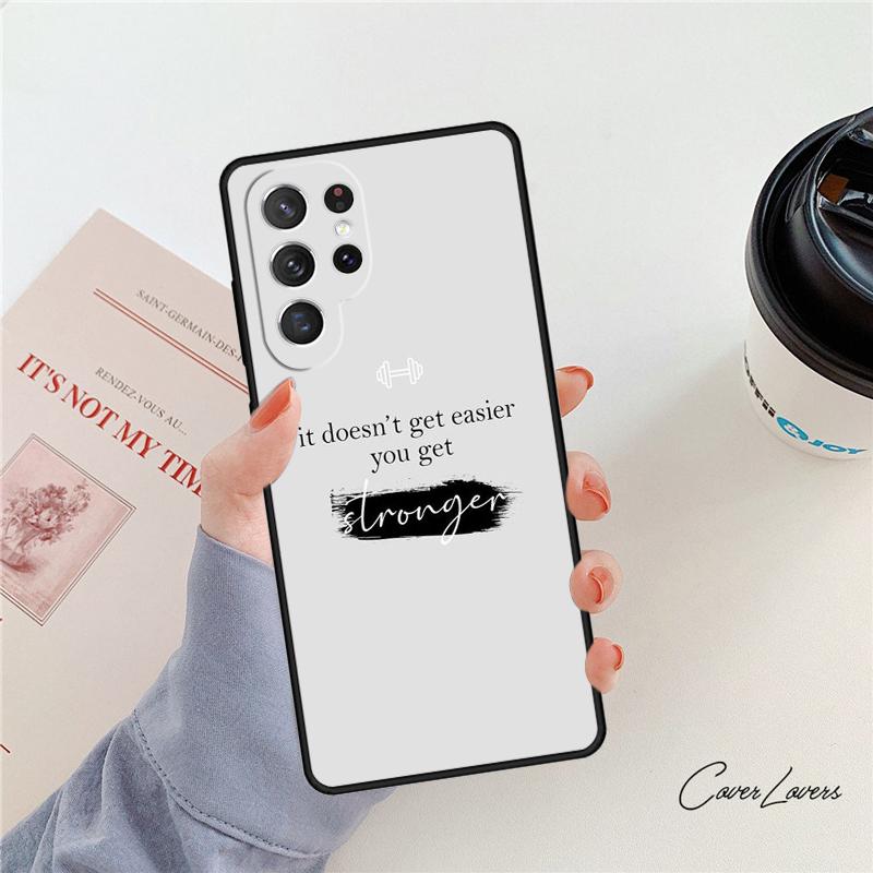 Training Workout Gym Crossfit Quote Phone Case For Samsung Galaxy S24 S25 S23 S22 Ultra Note 10 20 Plus S20 S21 FE Cover