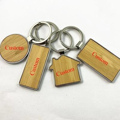 Kluczówka z litego drewna bukowego, okrągła, z własnym LOGO i imieniem, DIY, spersonalizowana, drewniana, grawerowana, pierścień do kluczy, kwadratowa, prezent