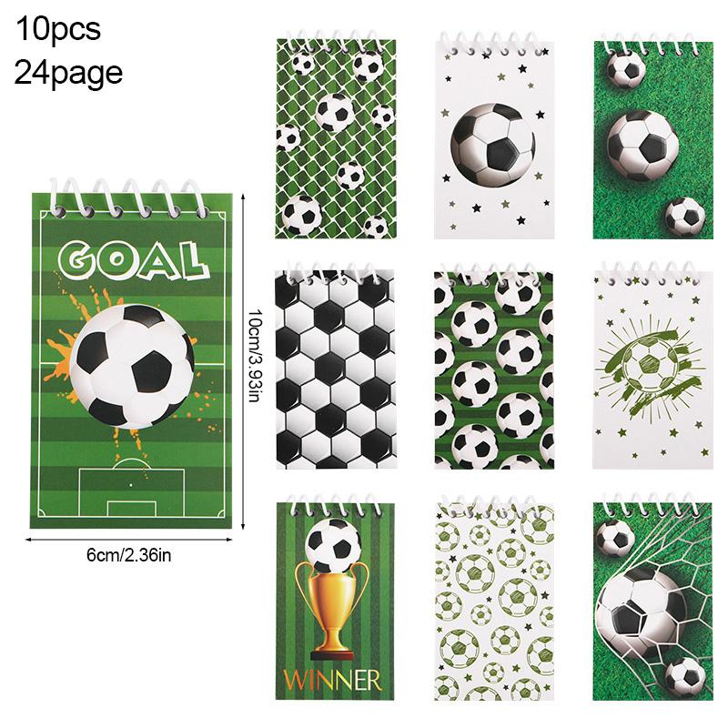 10Pcs Soccer Spiral Pocket Notebooks Mini Notepad for Kids Sports Birthday Party Favors Pinata Filler Christmas Gift Supplies