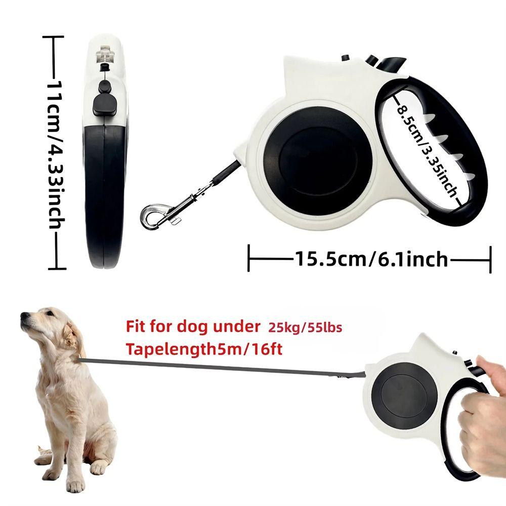 ABS Illuminated Retractable Dog Leash Electronic Light 5M Extended Dog Chain Adjustable Length Dog Traction Nighttime Walks