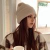 European and American Wool Hats In Autumn and Winter Solid Color Simple Men's Warm Plus Velvet Thickened Outdoor Sports Knit Hat