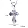 Necklace Flower Cross Frosted Pit Cross Vintage Men's Pendant