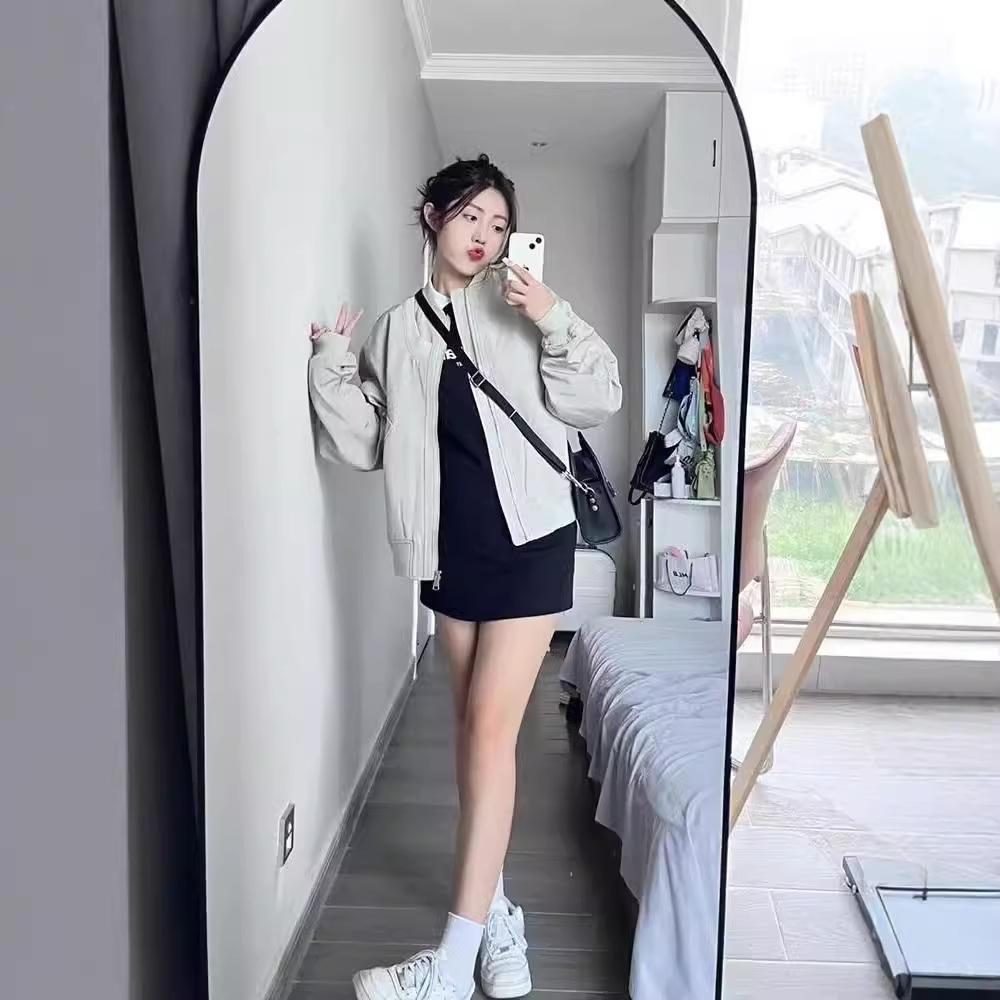 Bomber Jacket Design Sense Niche Street Solid Color Baseball Uniform Autumn Winter Women's Retro Jacket Women