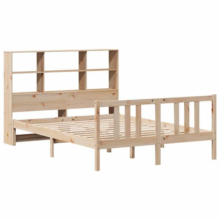 VidaXL Lit bibliothèque sans matelas 120x200 cm bois de pin massif, lit, meuble de chambre à coucher, lit avec rangement 3322313