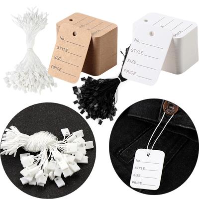 500/1000PCS DIY Fittings Retail Snap Lock Price Tags Hang Tag String Clothing Label Hangtags