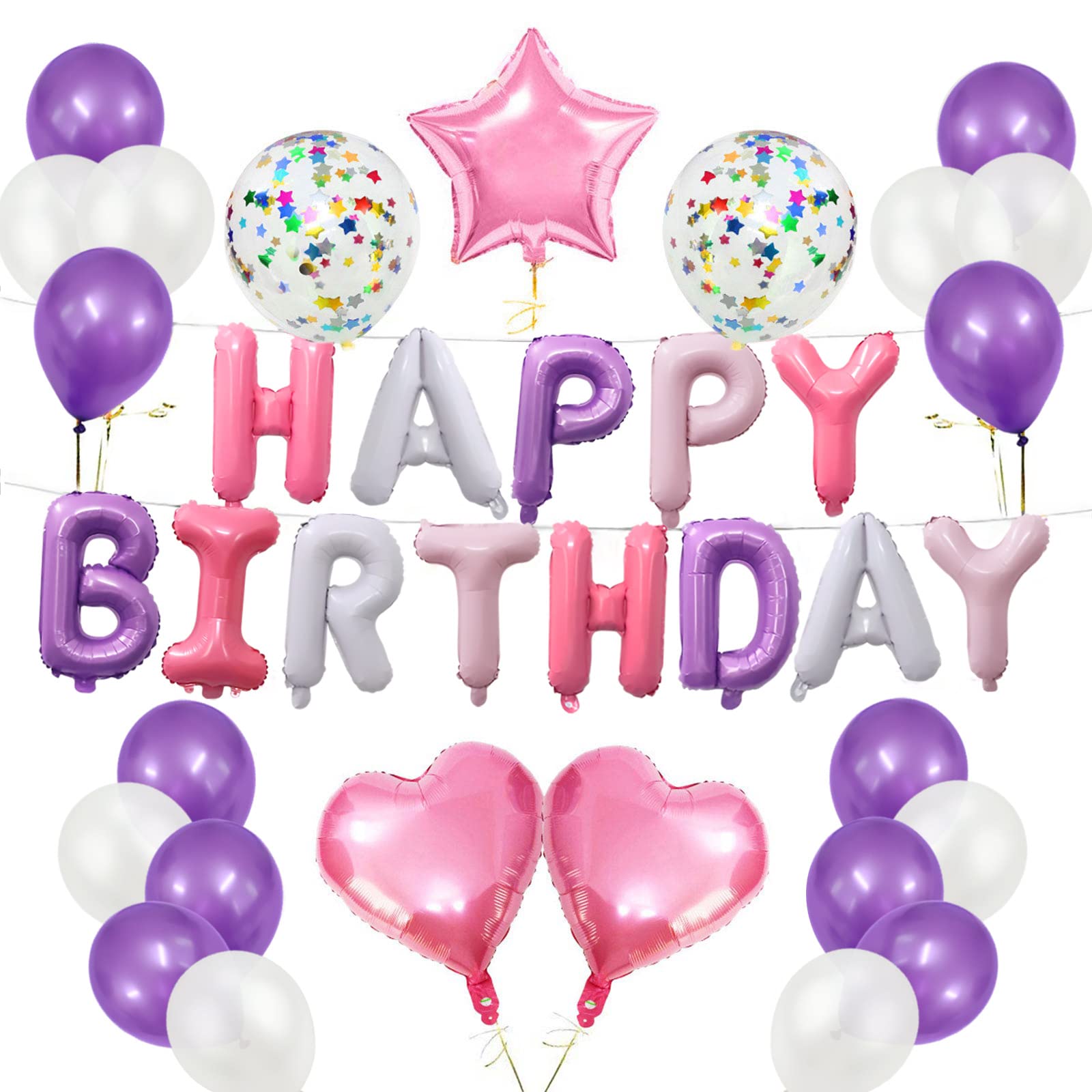 

Birthday Happy Birthday birthday party decorations JPHB7X Pink balloons, balloons, (C-Macaron Kit)