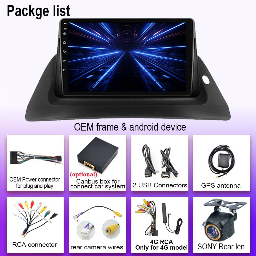 Android 14 Car Radio Stereo Head Unit For Renault Kangoo 2007-2009 Auto Carplay GPS 4G Navigation Multimedia Player No 2din DVD