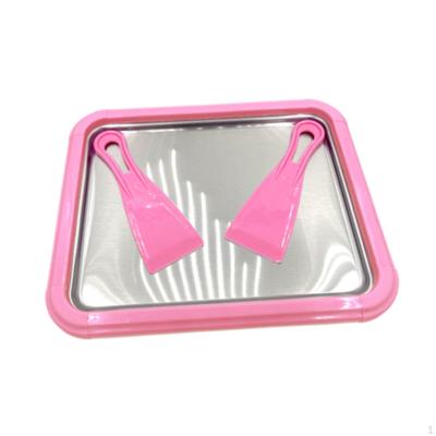 Ice Cream Plate Maker Stainless Steel Interactive Fried Yogurt Machine Instant for