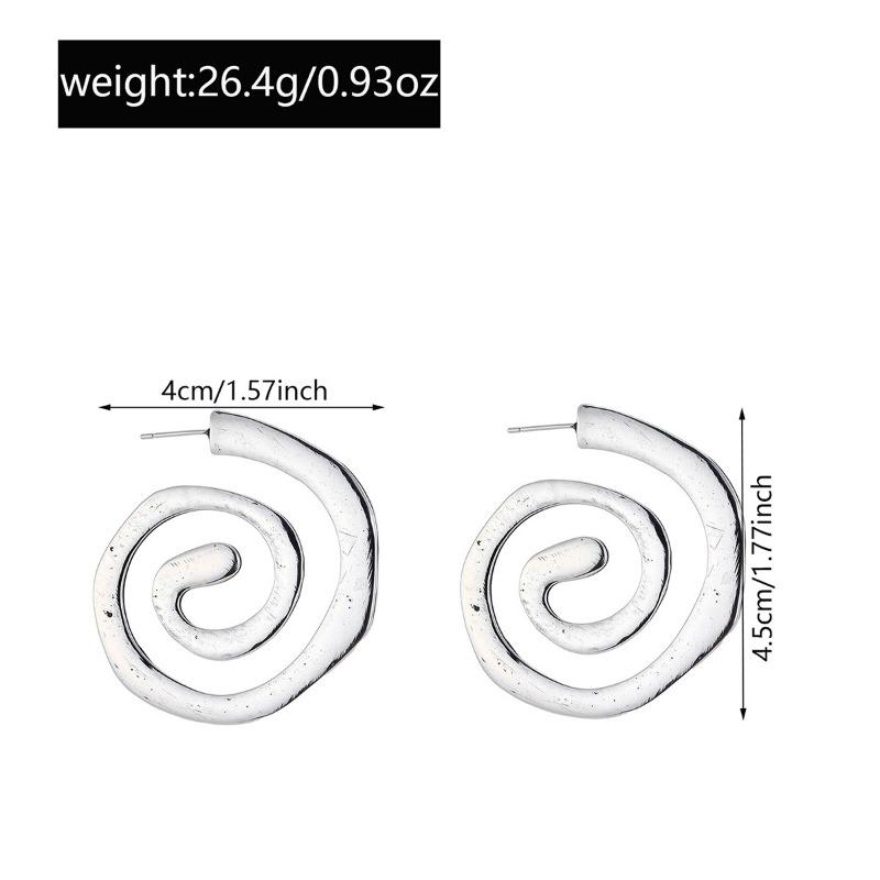 Bohemian Irregular Earrings, New Retro Exaggerated Jewelry, High-end Design Spiral Earrings.