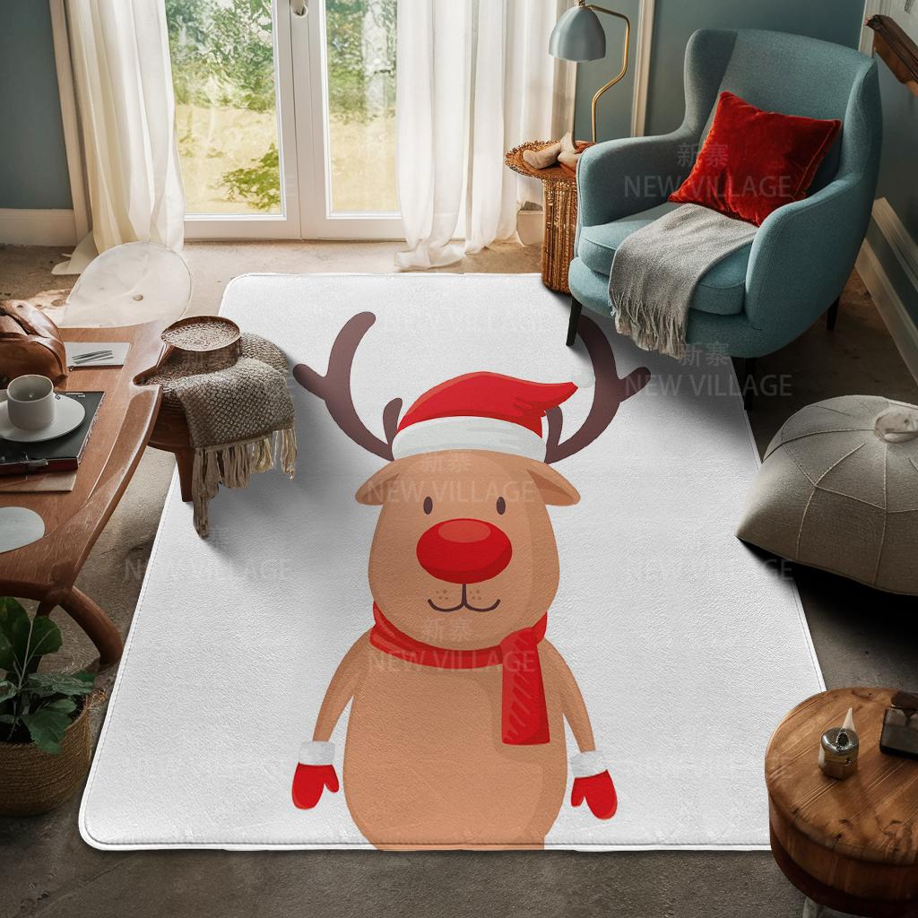 House Entrance Carpet Home Door Mat Living Room Bath Foot Bathroom Non-slip Water Absorption Rugs Bath Merry Christmas Winter