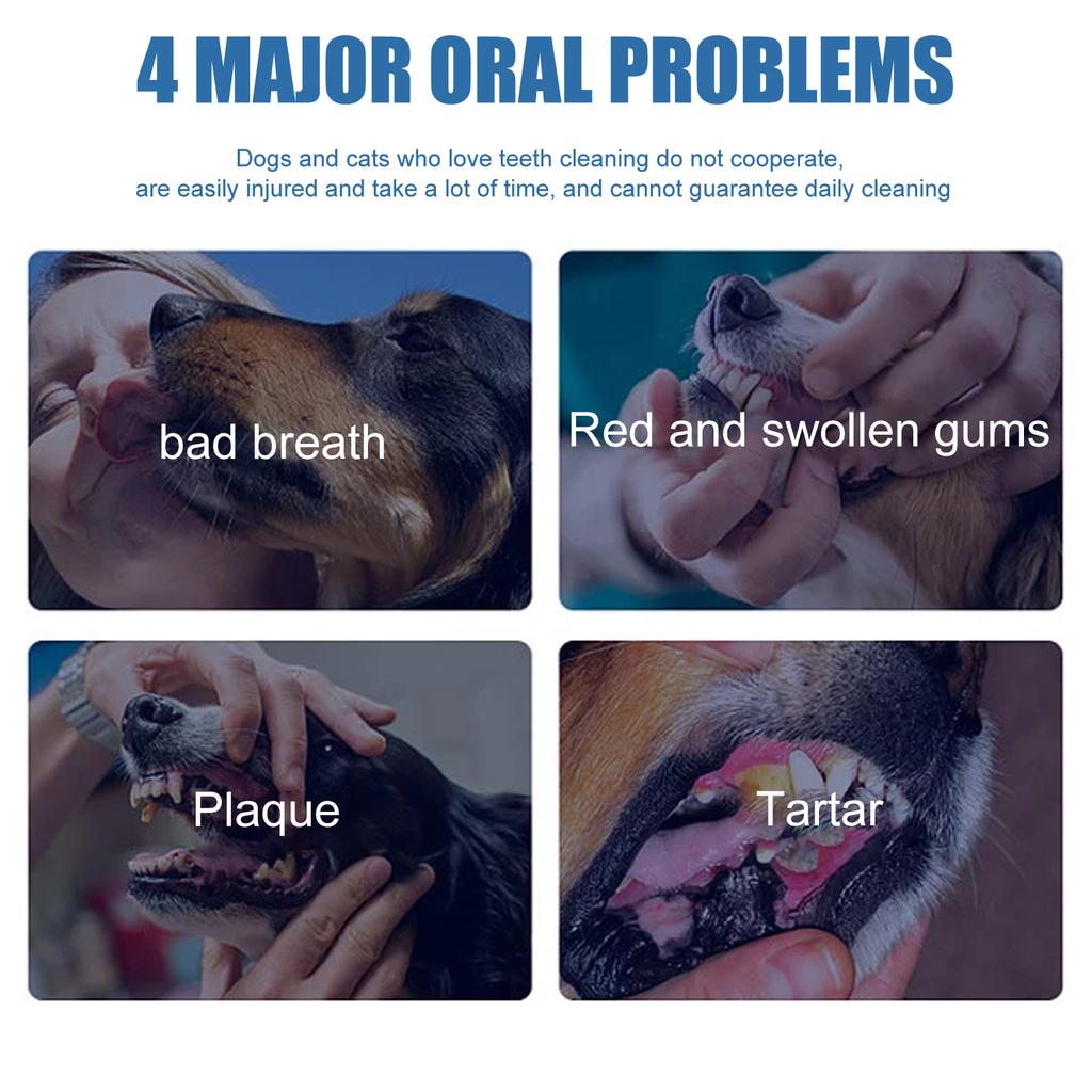 Removedor de Manchas Dentárias para Animais Remove placa bacteriana, dentes amarelados, mau hálito, limpador de espuma oral