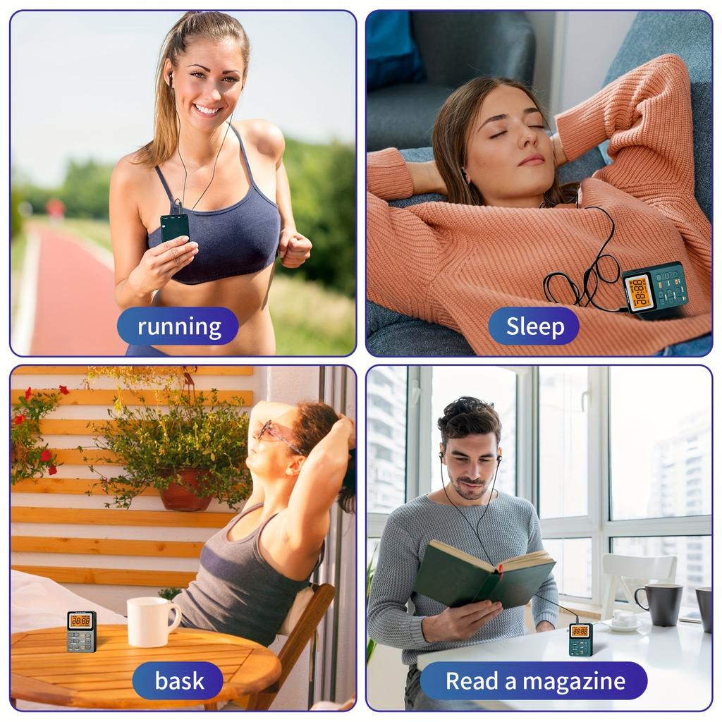 Portable Headphone Radio - Personal Radios with Multifunctional FM/AM/MP3, TYPE-C Interfac