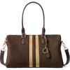BOSTANTEN Large Women's Satchel Handbag, Color-block Striped Boston Bag