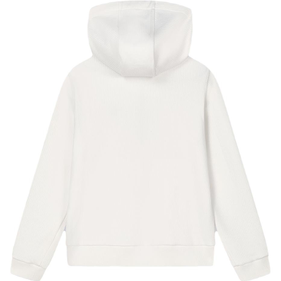 Fila Official 2023 Winter New Knit Hooded Jacket Fashion Simple Basic Casual Top Women Tops Steam-White F11W341506F-IV