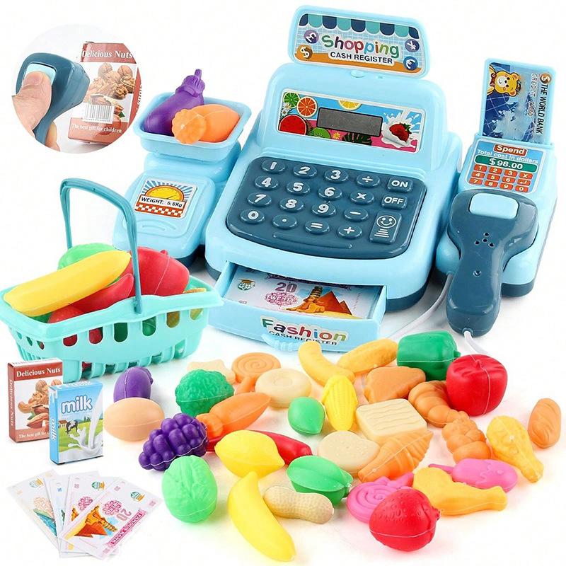 Simulation Shopping Cash House Toys Electronic Game Lighting And Sound Effects Supermarket Cashier Toys For children Gifi
