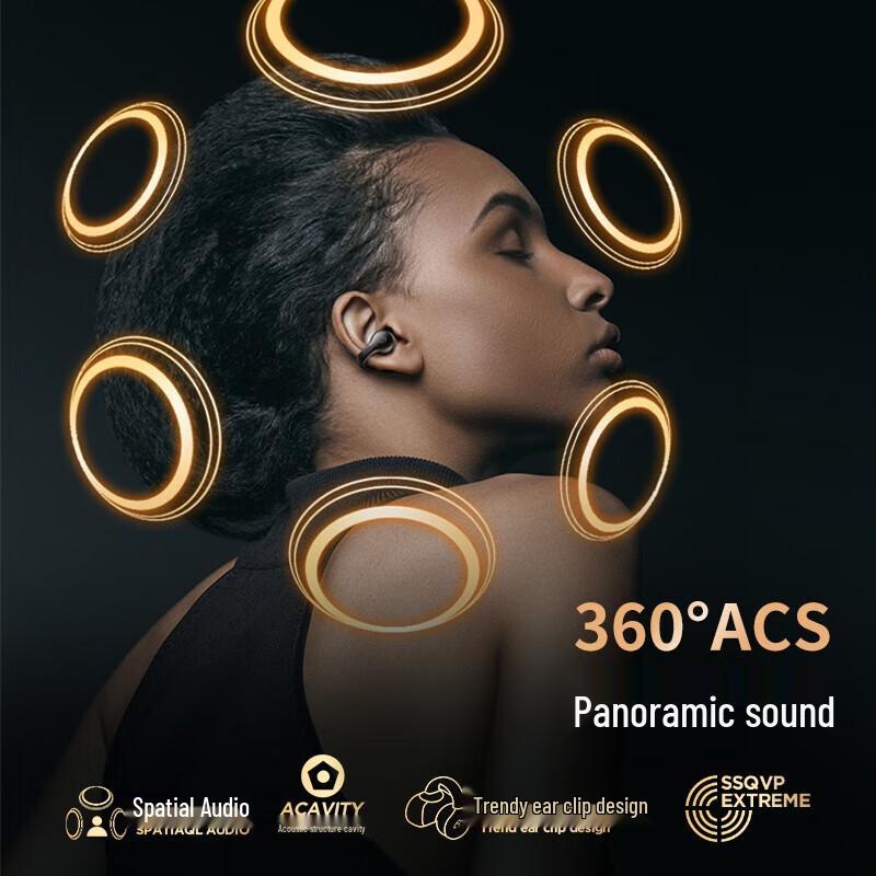 aigo TX02 Open-Ear Bluetooth Ear Clip Headphones with Noise Cancellation