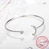 925 Sterling Silver Moon Star Adjustable Bracelet Moissanite Cuff Bangles For Women Fine Jewelry