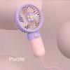 Macaron Color Mini Handheld Fan with Lanyard USB Rechargeable Electric Small Fresh Portable Fan for Students Flower Design