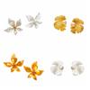 Solid Color Pearl Ear Studs Elegant Flower Earrings Jewelry Fashion Ginkgo Leaf Earrings  Gift