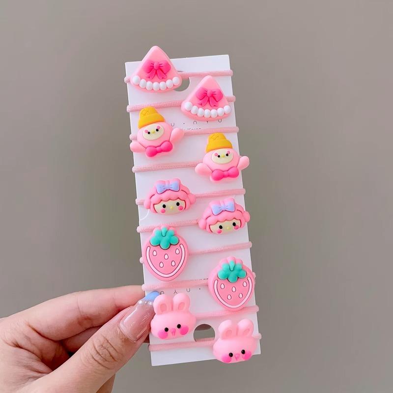 10-30PCS/Set, Cute Cartoon Animals, Hair Bands, Girls, Elastic Rubber Band, Headwear, Hair Accessories