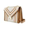 Michael Kors MK Whitney Vintage Chain Print Envelope Bag Women Shoulder Bag Brown Beige 30H8GWHL3B-170
