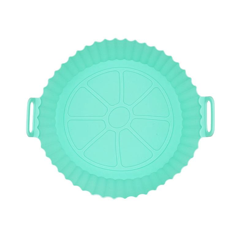 Air Fryer Pad Food Grade Silicone Reusable Round Air Fryer Silicone Baking Pan mint color