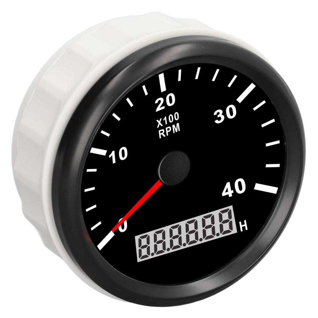 85mm 0‑4000RPM Engine Tachometer with 0.0‑99999.9H Hourmeter IP67 Waterproof Anti Fog Red Backlit for Car Truck Ship