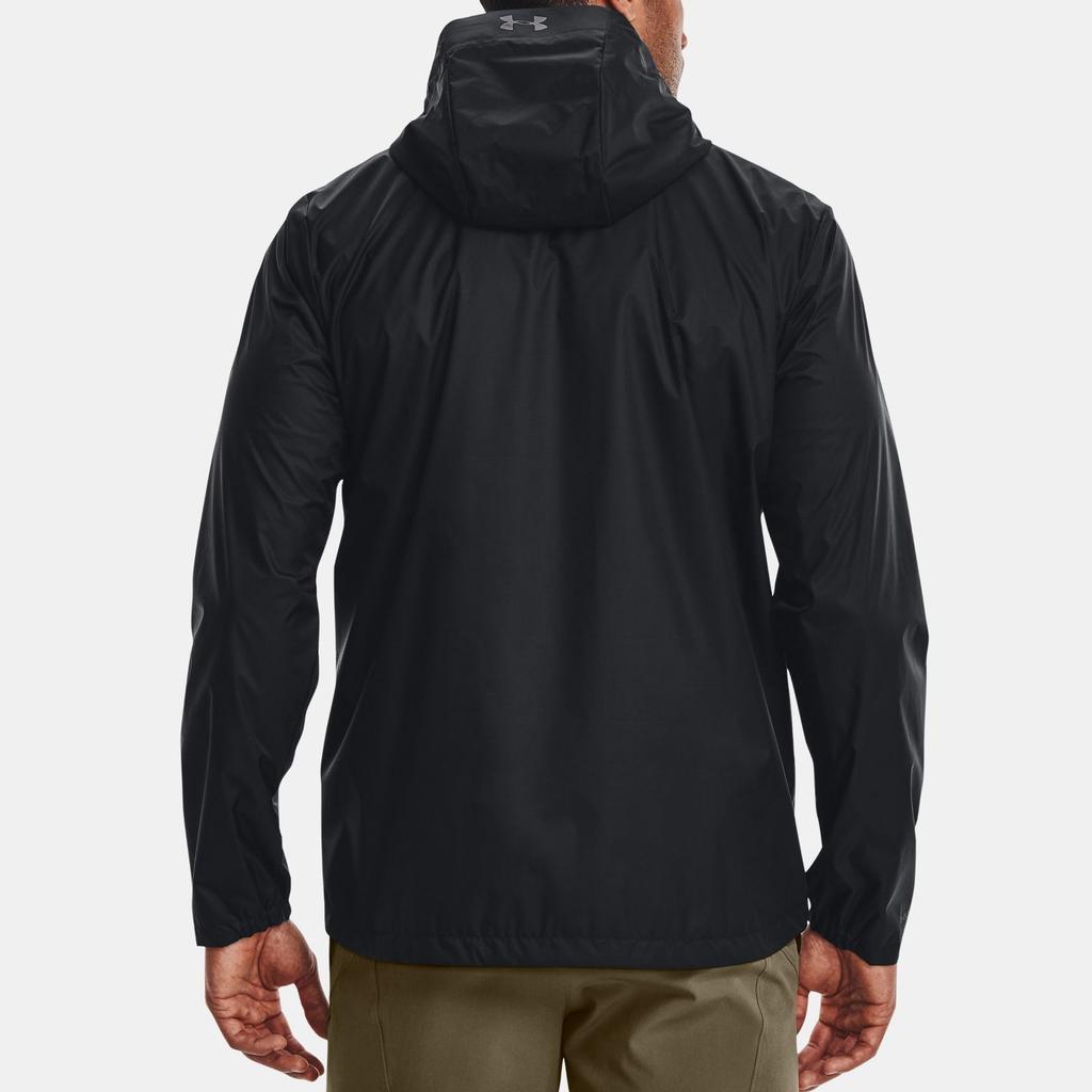 Under Armour Logo Print Zip-Up Hooded Long-Sleeve Jacket Men Jacket Black 1321439-002