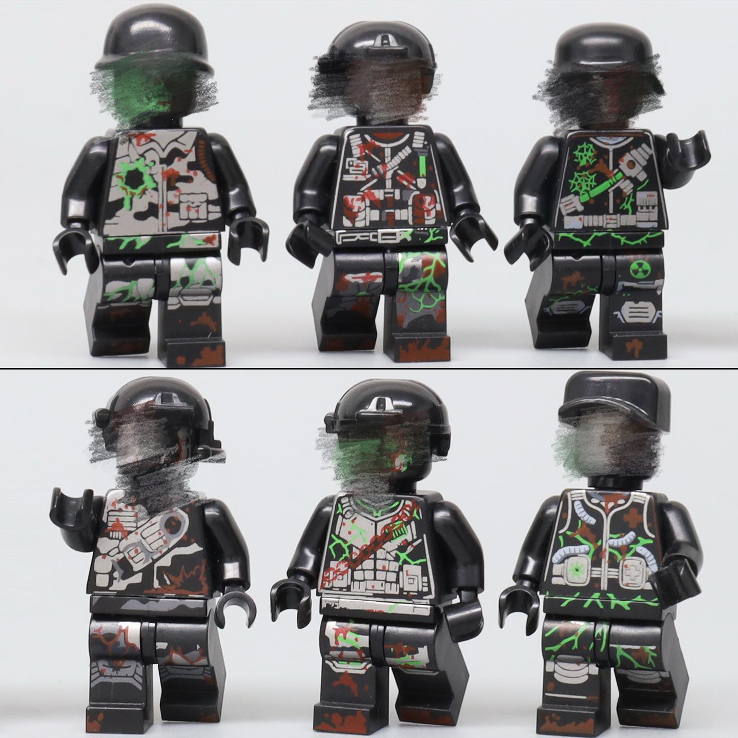 Military ghost swat zombie miniature police zombie assembling small particle building block toy