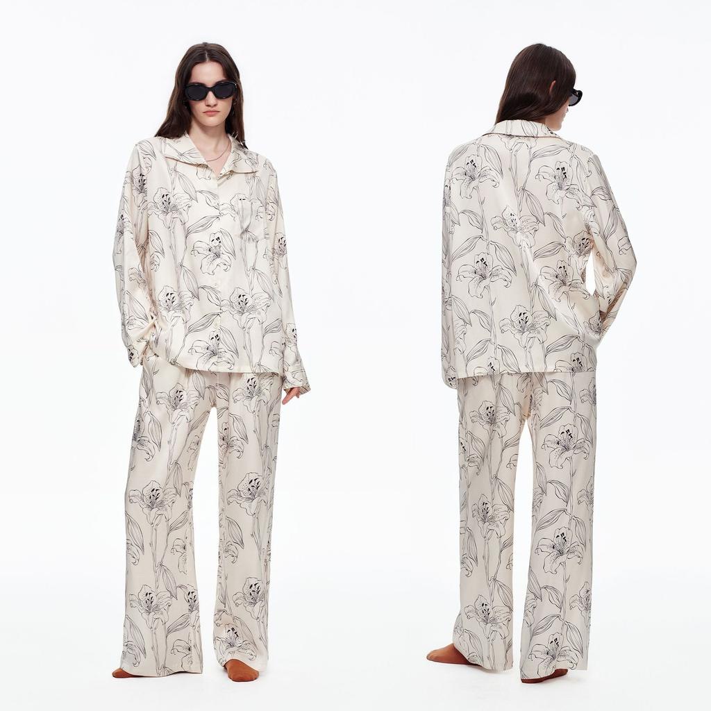 Pajamas custom-printed pajamas comfortable long-sleeved trousers set women's loungewear women's custom-made