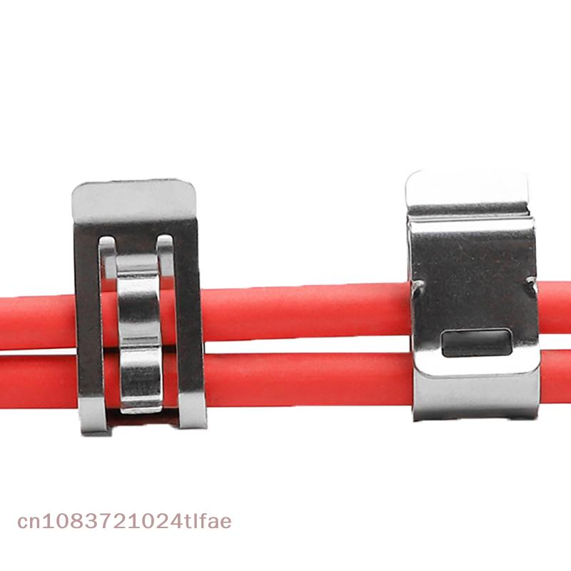 10Pcs Stainless Steel Solar Panel Cable Clips Solar PV Cable Clip Locking Clamp For 4 Square 2-Wire Cable Wiring Accessories