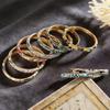Eleganter Cloisonné Offener Armreif Zink Zink Zinklegierung Retro Hof Blumiger Armreif Vintage Emaille Armband Mode