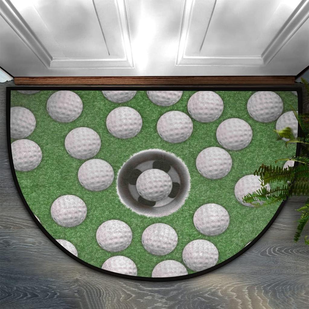 Amerikanischer Kristall-Samt Halbrund Fußmatte Verandadekoration Rutschfest und Schmutzabweisend Fußmatte Badezimmer Saugfähige Rutschfeste Matte