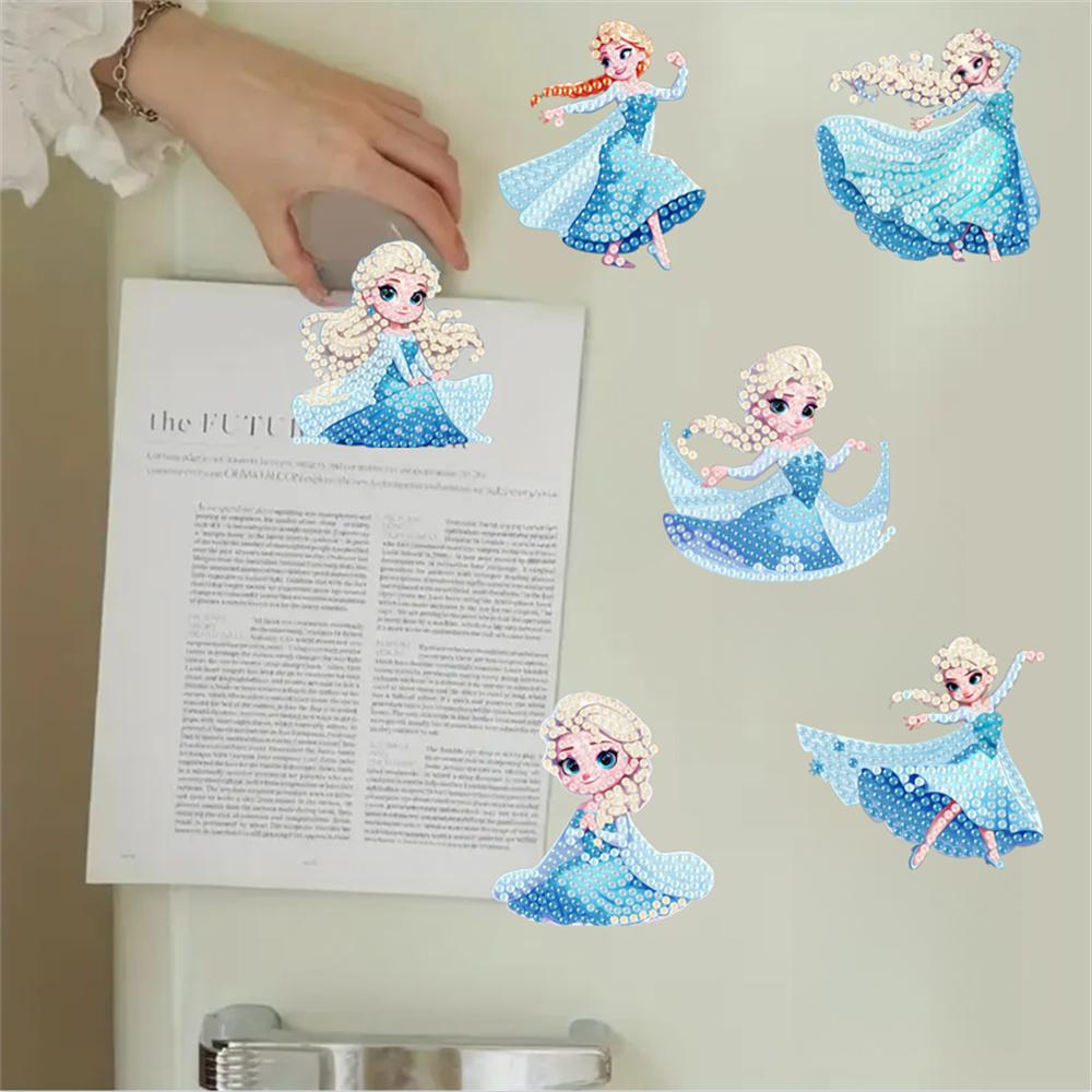 

6 шт. серия «Снежная королева» алмазная мозаика магнит на холодильник алмазная живопись магнит на холодильник DIY наклейки на холодильник для холодильника, белых досок