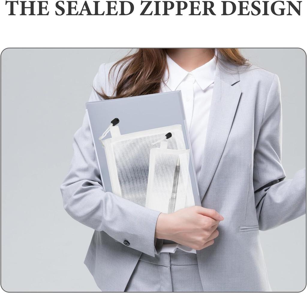 3/1PCS Waterproof Zipper Pouches Small Zippered Mesh Bags Large File Folder Bags Multipurpose Zippered Pouches Zip Storage Bags